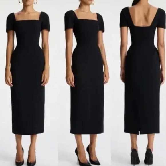 NWT A.L.C. Elvie Midi Dress – Black – Size 6 – Structured Cady – $595 Retail - Picture 6 of 11